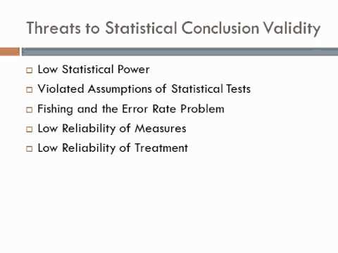 threats to statistical conclusion validity in research