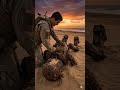 From Rust to Reality: A Soldier Resurrects a Forgotten Relic! 🤖🌅 #robot #cinematic #shortd