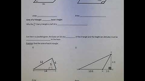 Unit 9 Lesson 2: Area of Parallelograms and Triangles