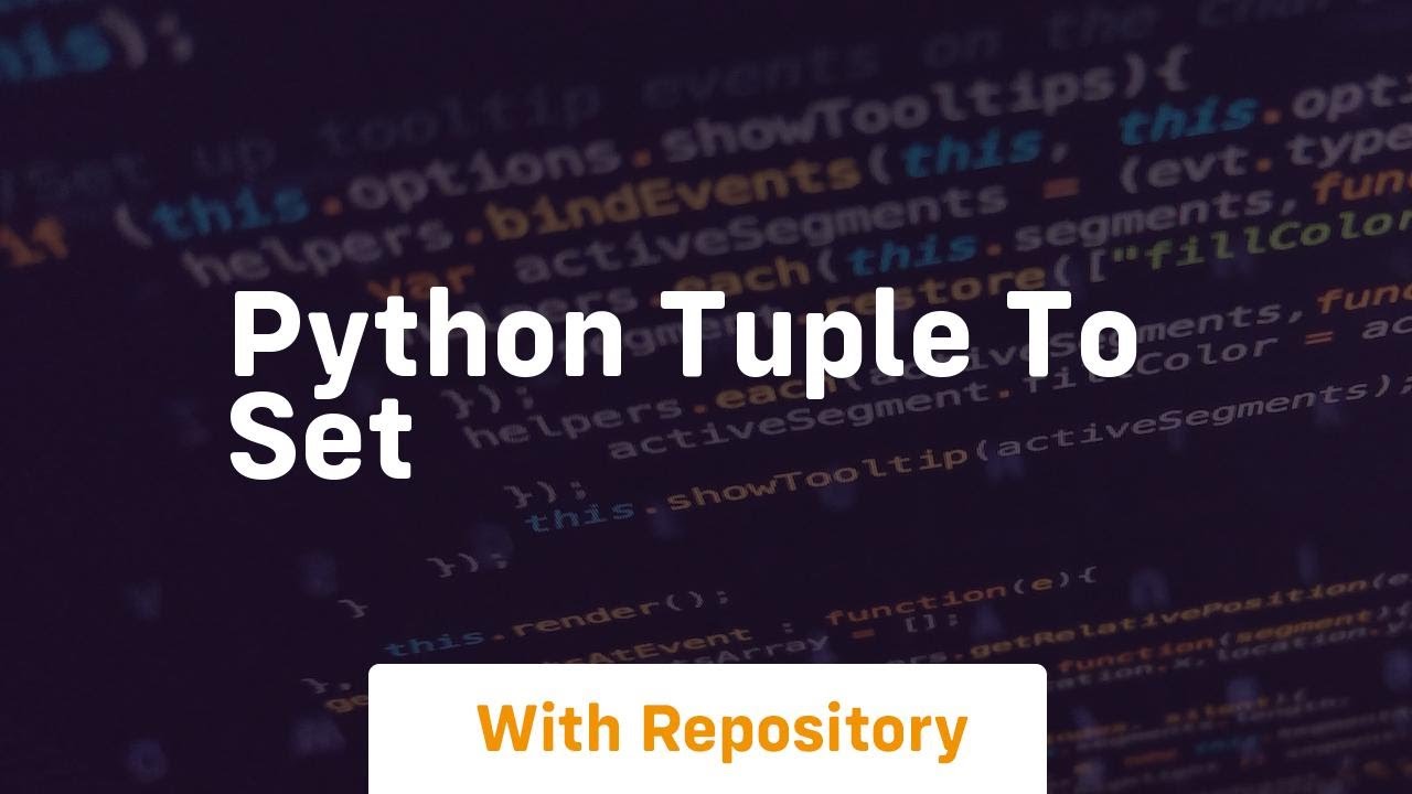python tuple to set - YouTube