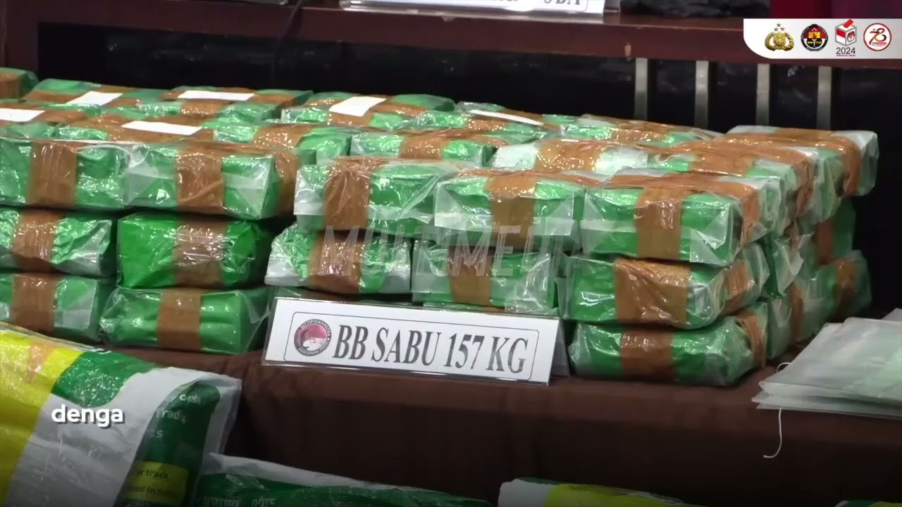 Polda berhasil menggagalkan peredaran narkotika jenis sabu sebanyak 157 kg sabu.