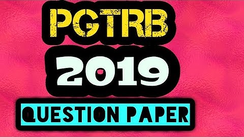 PGTRB chemistry 2019 Question paper|1 to 20 Questions|Solve it