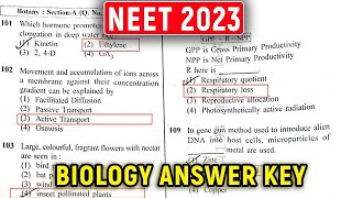 NEET 2023 (BIOLOGY) Question Paper with Answer Key - ERRORLESS