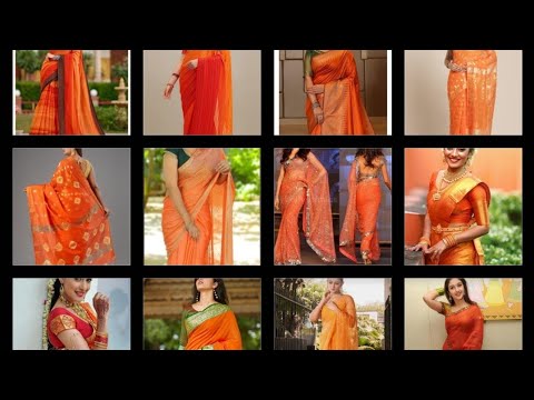 Orange & Blue Kanchi Tissue Pattu Saree | The Chennai Shopping Mall