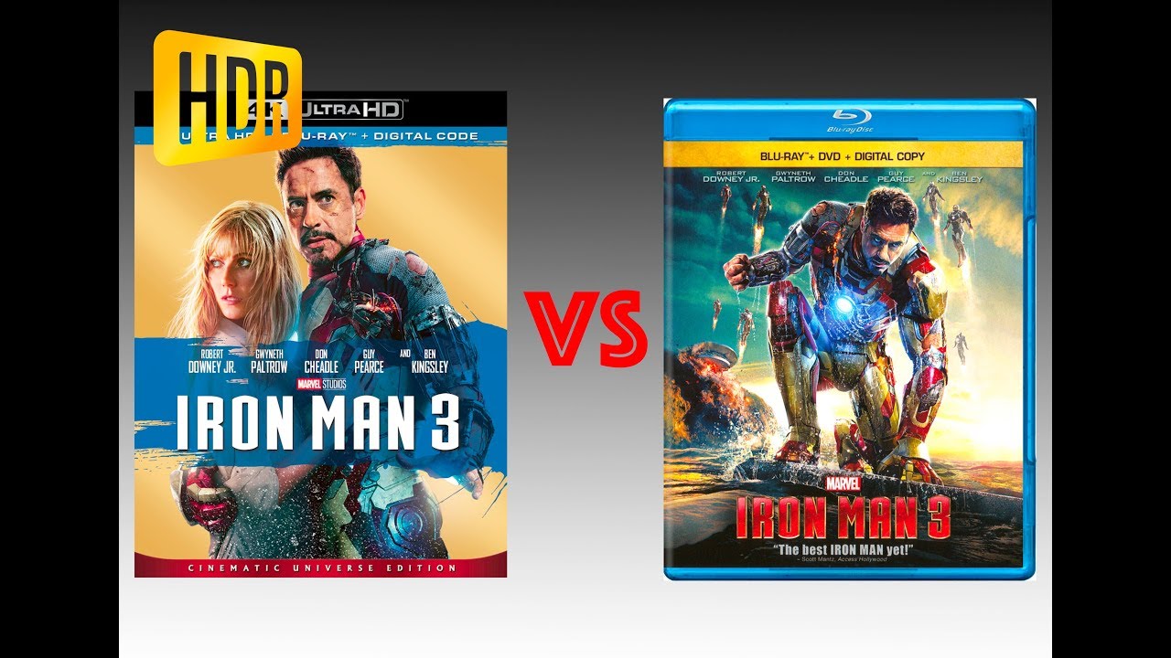▶ Comparison + Close Up of Iron Man 3 4K (4K DI) HDR10 vs Regular Version