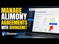 How to manage alimony agreements with DivorceNet - Step By Step