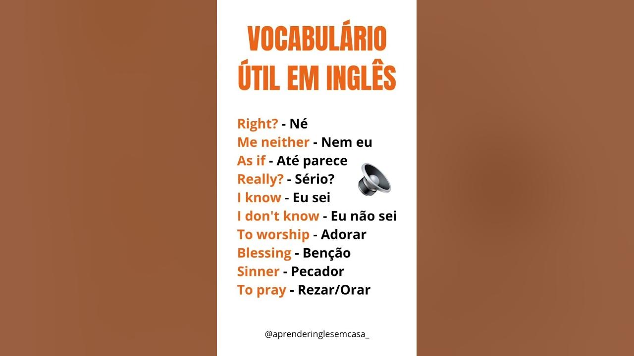 Vocabulário Usado No Dia a Dia Em Inglês! 🇺🇸 #aprenderingles #ingles