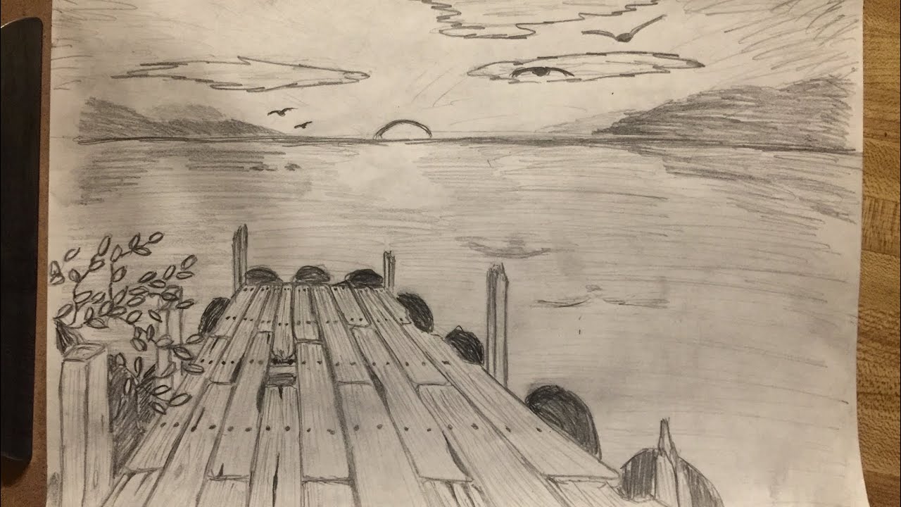 Boat Dock  in pencil  Daily drawing Drawing exercises Boat dock