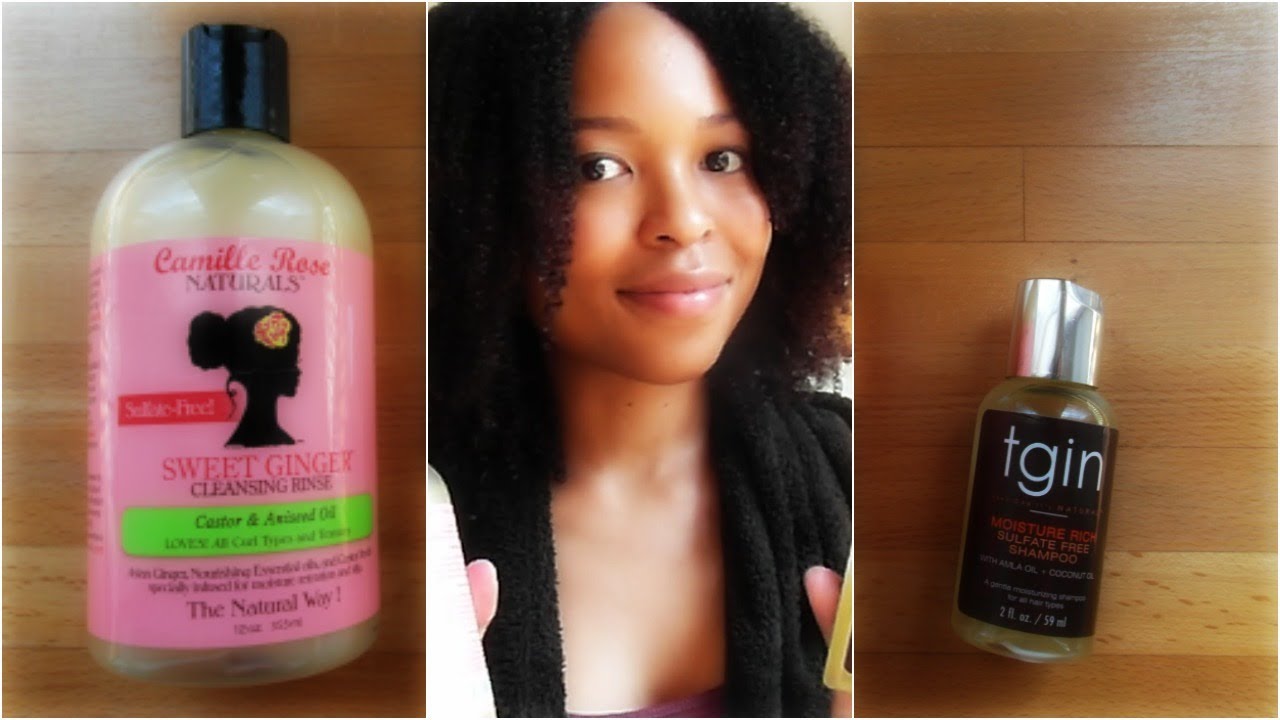 Camille Rose Sweet Ginger Cleansing Rinse vs TGIN Shampoo | Review Natural - YouTube