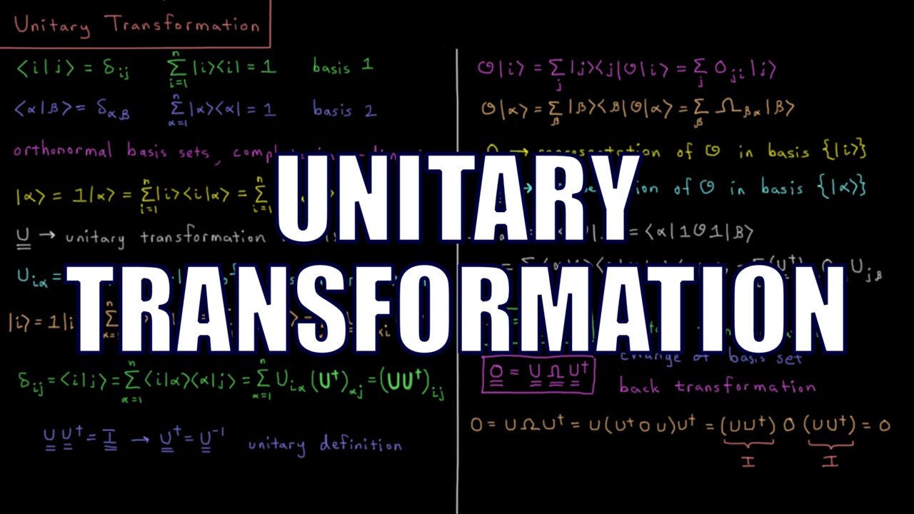 PChem Math 2.8 - Unitary Transformation - YouTube