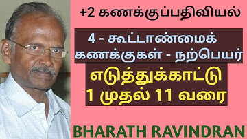 +2 Accountancy (Tamil medium) Lesson - 4 Partnership Account - Goodwill Illustration Problem 1 to 11