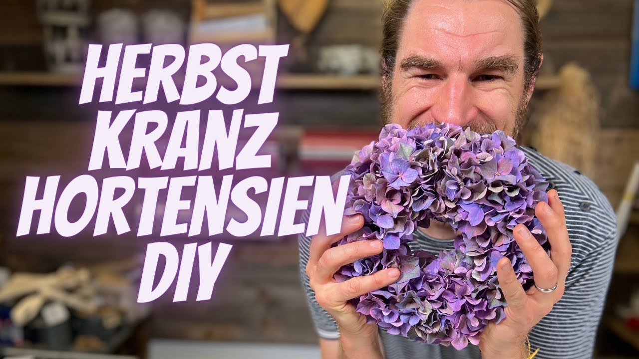 Hortensienkranz selber machen DIY Anleitung Herbstdekoration