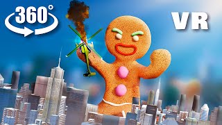 VR 360° GIANT GINGERBREAD MAN in the City