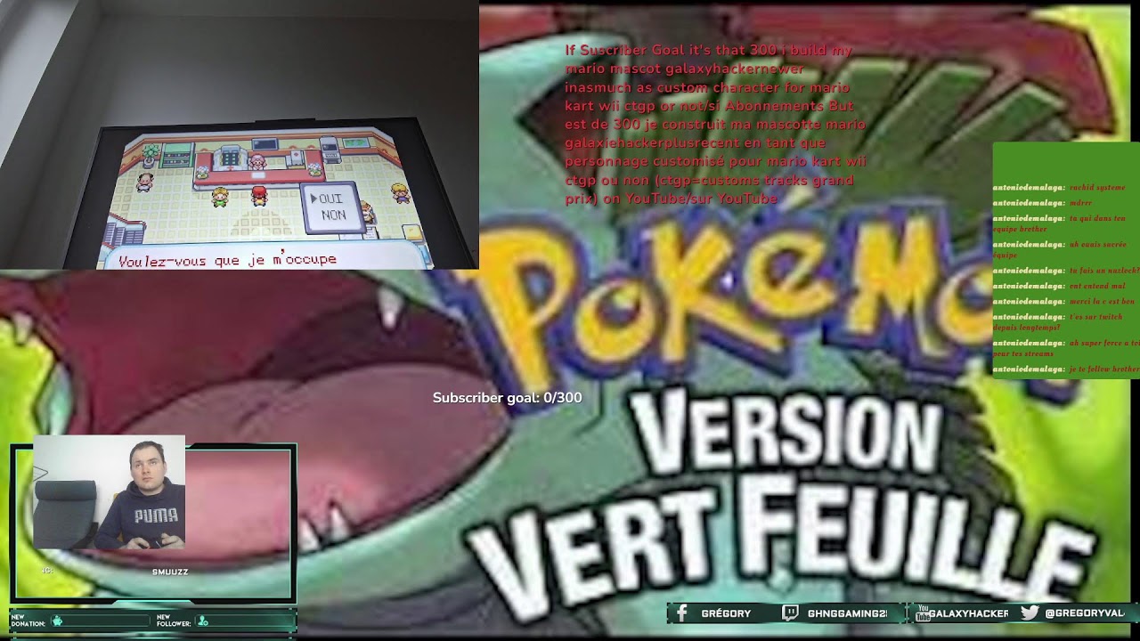 pokémon version vert feuille let's play FR 100% ep1