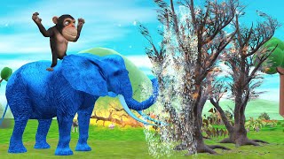 Elephant, Monkey and Protection of the Forest Hindi Stories - Panchatantra Moral Stories - 3D Hin...