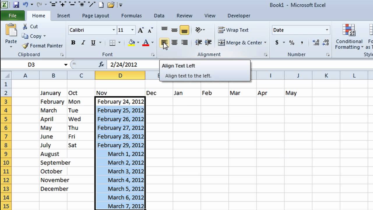 Excel Autofill How To Quickly Enter Months Days Dates And Numbers Without Typing Youtube