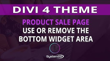 Divi 4 Product Sale Page Use Or Remove The Bottom Widget Area 👍