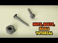 🔴 DIY How to Make NUTS, BOLTS, and NAILS - Polymer Clay, plastilina and Fondant Tutorial