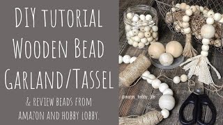 Wood Bead Garland with Tassels, Hobby Lobby