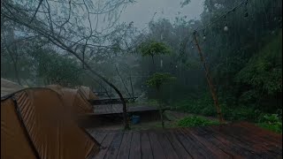Soothing Rain and Thunder ASMR in a Riverside Tent for Deep Relaxation | RainCarnation