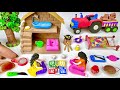 DIY How to make polymer clay miniature Village House, Washroom Set, Kitchen Set, Tree, Charpai | 10