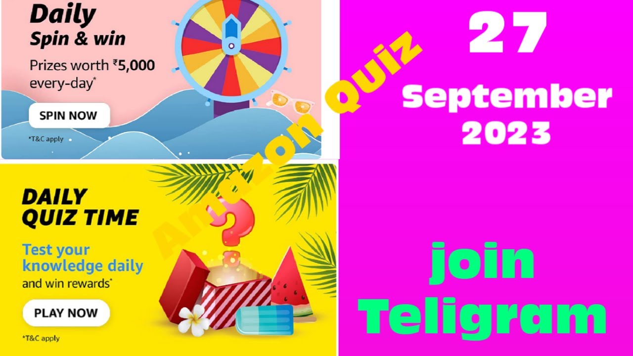 Amazon Quiz Answer Today Amazon Spin and Win Quiz Today 27