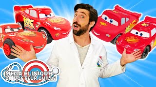 Vidéos pour enfants. Les aventures de Flash McQueen à la Mega Clinique. Learn French