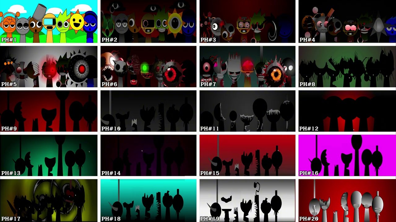 ALL MR SUN X OWAKCX X GARNOLD X BRUD X GREY X OREN X JEVIN IN SPRUNKI INCREDIBOX — ФАЗЫ 1 ДО 20