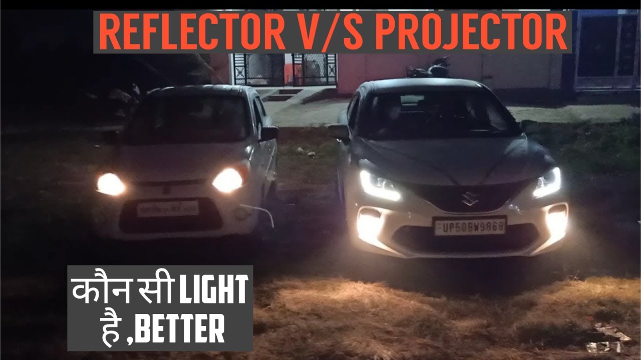 baleno projector headlamps vs normalprojector vs reflector headlights