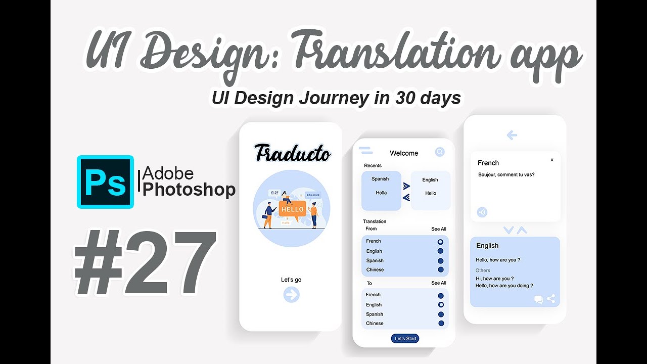 UI design journey |Day-27| Translation app - YouTube