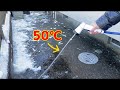 ホースから出した50℃のお湯で雪は解ける??