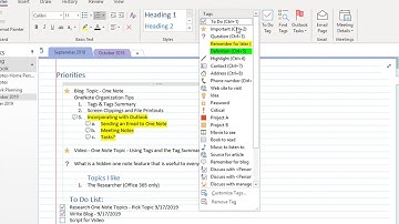 Organize your OneNote Notebook with the Tag Summary Page