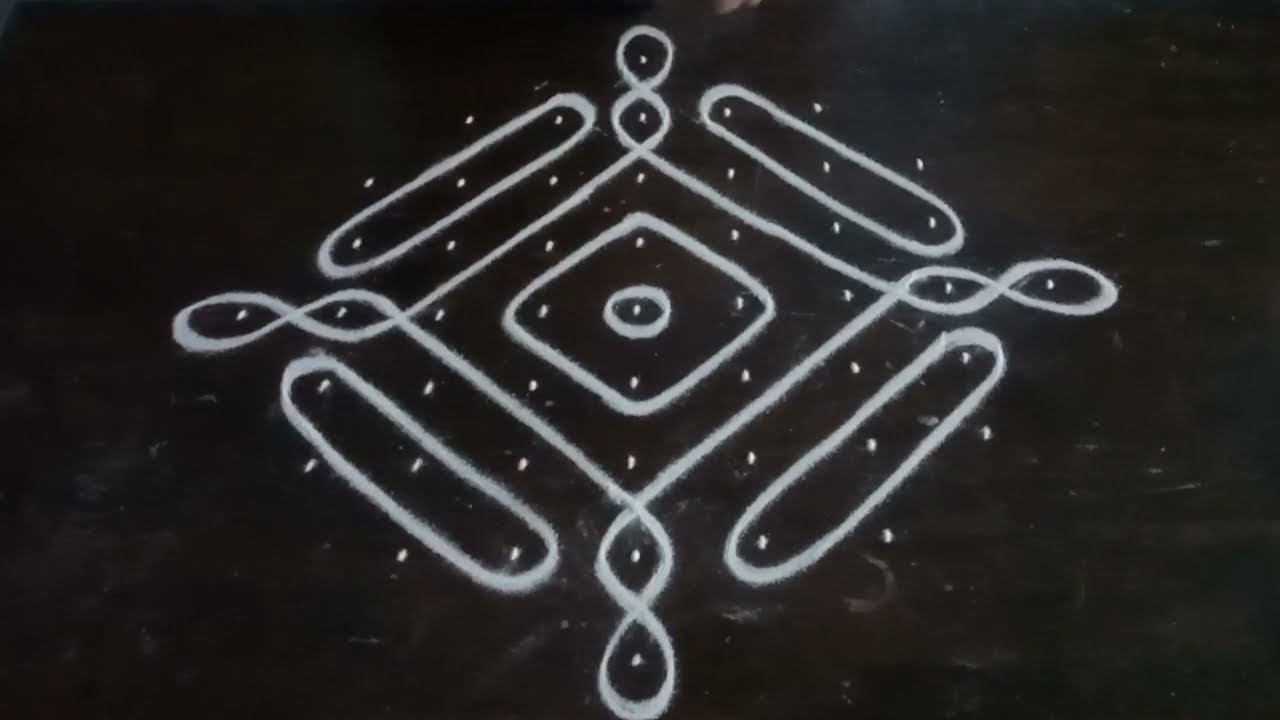 Легкий колам 9*1 точка #sikkukolam #kambikolam #smallkolam #muggulu @sharmicreation7867