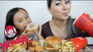 Wendy's Spicy Chicken Burger, Nugget Meal | Mukbang N.E Let's Eat