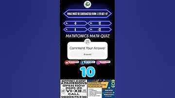 What Must Be Subtracted From -3 to get -9? | Comment Answer | Math Quiz | #maths #mathquiz #shorts