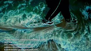 Holographic projection Ocean waves, 3D virtual floor beach footprint interaction, Beach tread waves