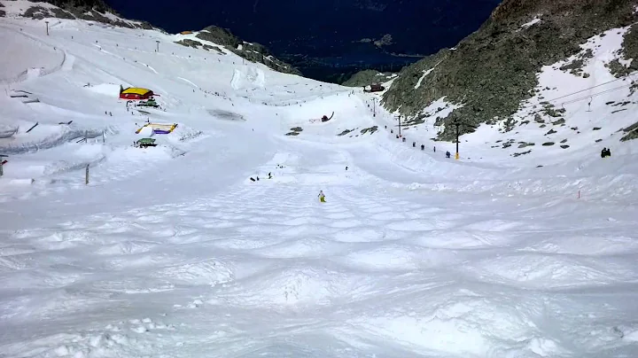 Mogul Skiing Horstman Glacier Blackcomb, BC Summer...