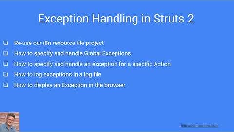 17. Exception Handling in Struts 2 - Getting Started with Struts 2, Spring JDBC, MariaDB & Eclipse