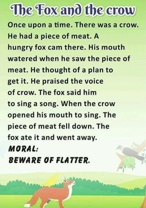 The fox and the crow || Short story || English