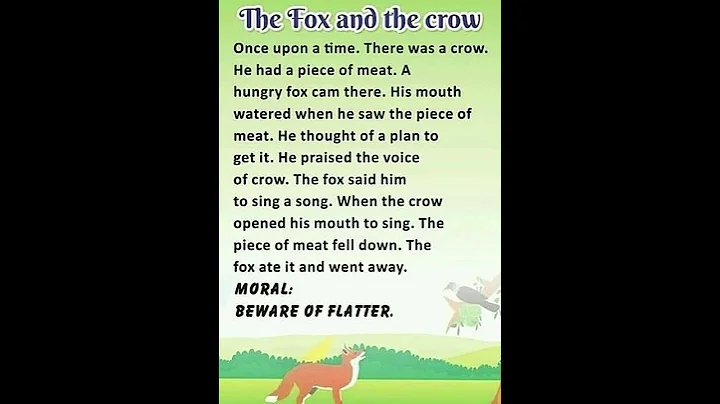 The fox and the crow || Short story || English - DayDayNews