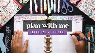 PLAN WITH ME :: Hourly Grid Layout Weekly Setup in a Classic Happy Planner :: Spring Florals