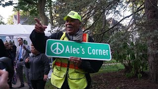 Dozens surprise elder crossing guard for his 80th birthday