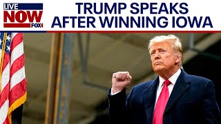 Trump speaks after winning Iowa caucuses, Haley \& DeSantis fight for second | LiveNOW from FOX