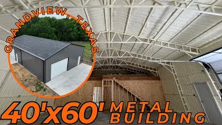 40'x60' Workshop in Grandview, TX l Steel Building with Office Area l WolfSteel Buildings