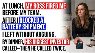 Full My Boss Fired Me During Lunch—By Dinner, His Biggest Investor Had Called Me Update