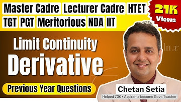 Limit Continuity Derivative | Chetan Setia| Best Coaching Master Cadre | Master Cadre 2023