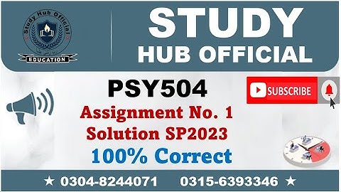 PSY504 Assignment 1 Solution Spring 2023, PSY504 Assignment 1 solution 2023, PSY504 assig 1 solution