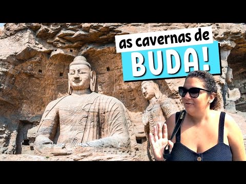 Estátuas GIGANTES de BUDA dentro de cavernas na CHINA