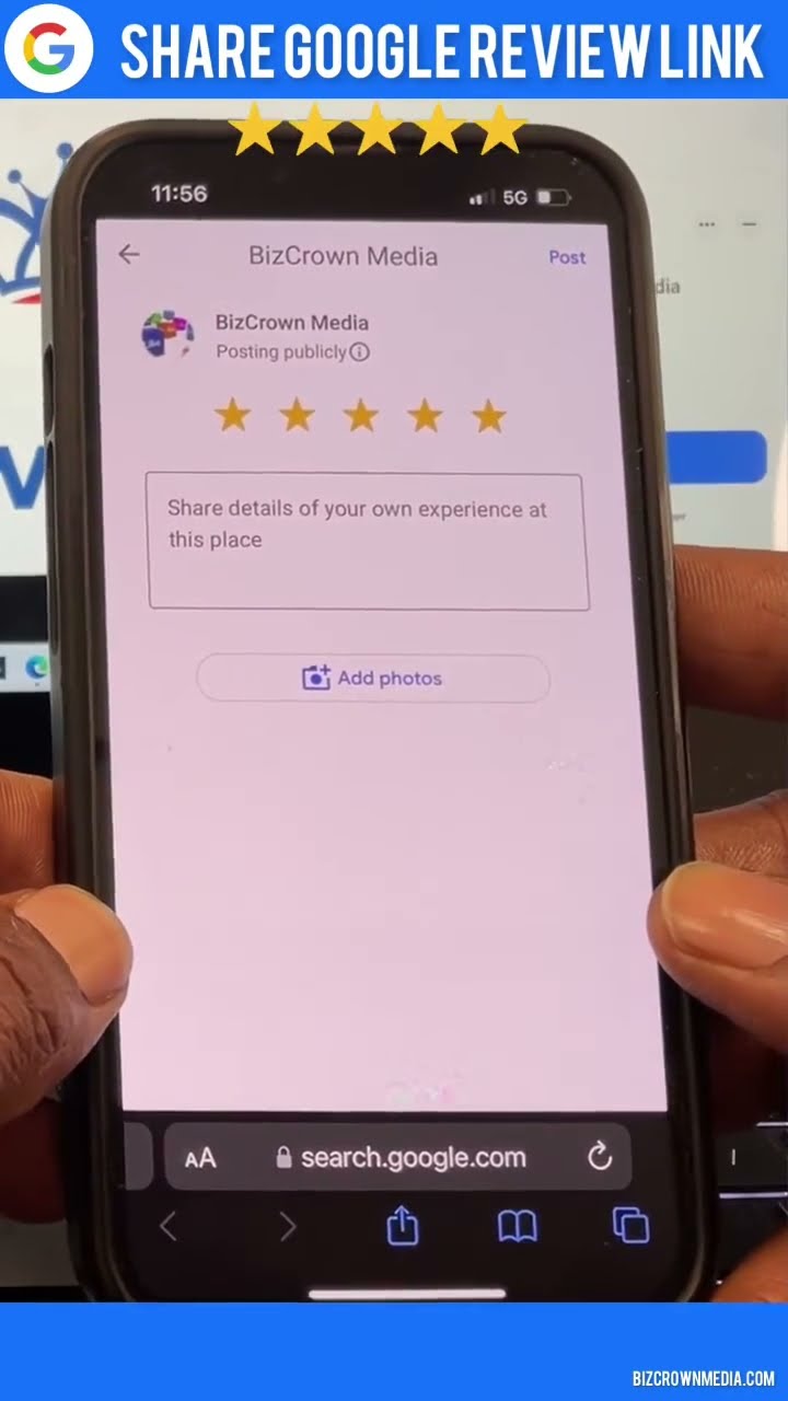 How to Share Google Review Link for Your Business using Mobile Phone ⭐️⭐️⭐️⭐️⭐️ #googlereview by BizCrown Media