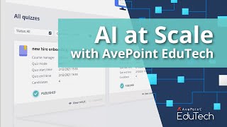 Ai At Scale With Avepoint Edutech